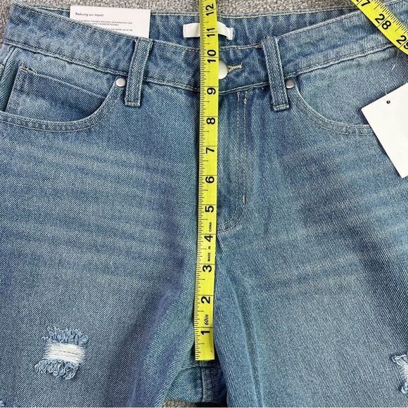 BP Mom Jeans Women's 27 Blue Light Wash High Rise Straight Leg Distressed - Picture 9 of 11